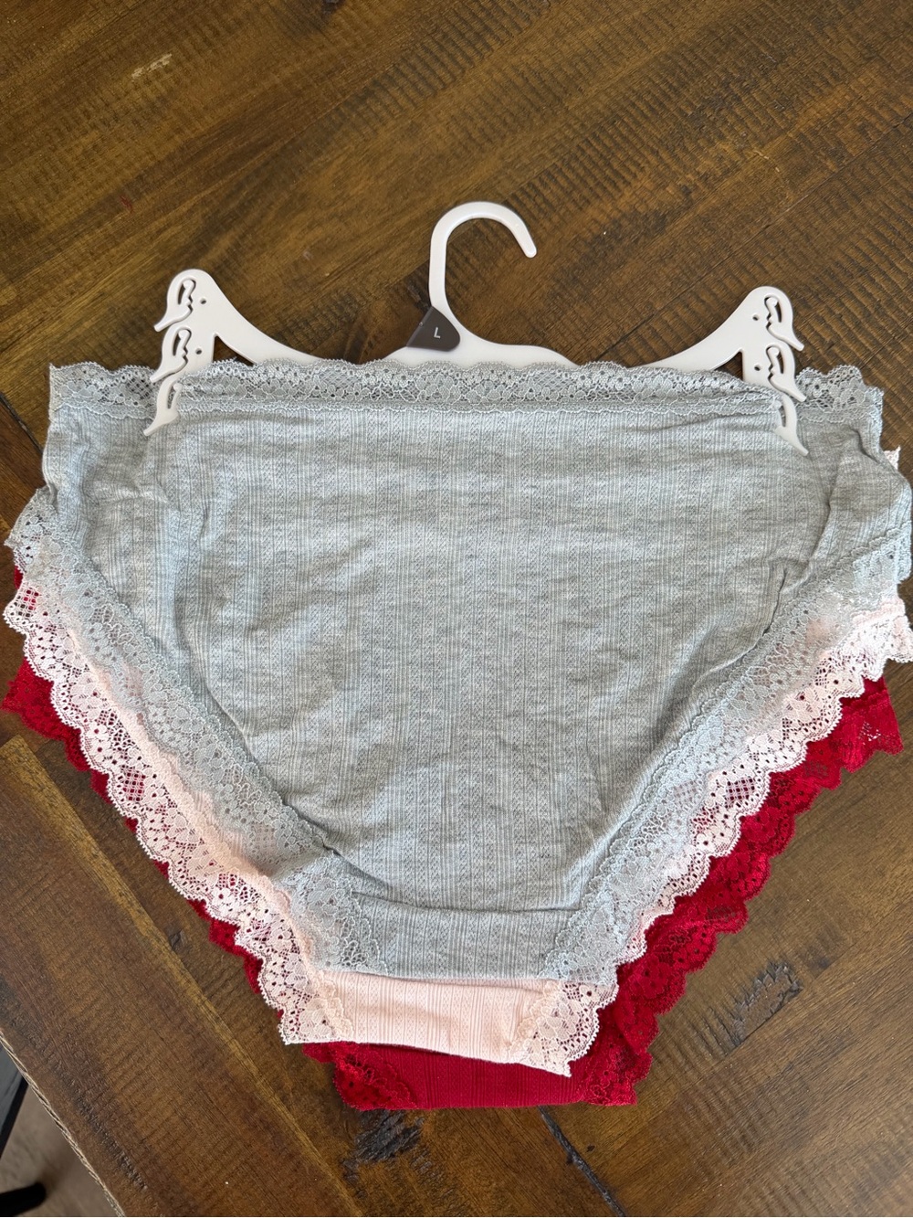 Laura Ashley Lace-Trim Bikini Panties Set — Red , Pink & White NWT! - Picture 2 of 4
